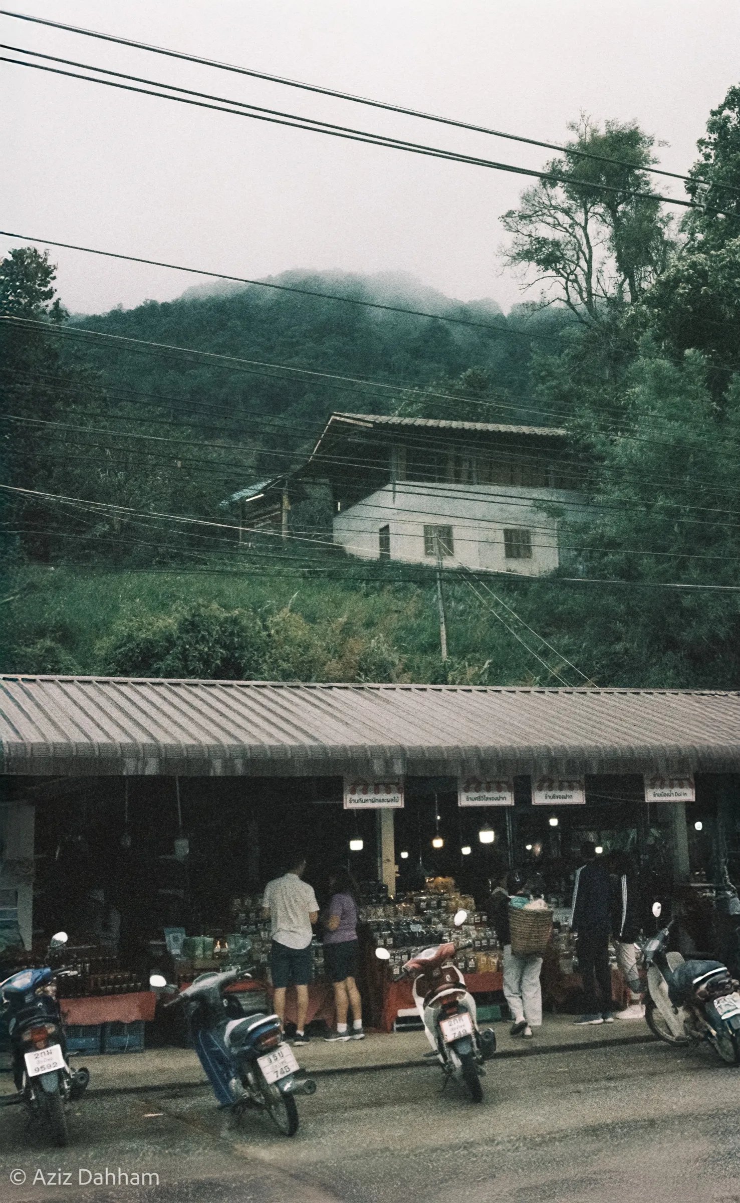 Hill market in the mist, northern Thailand