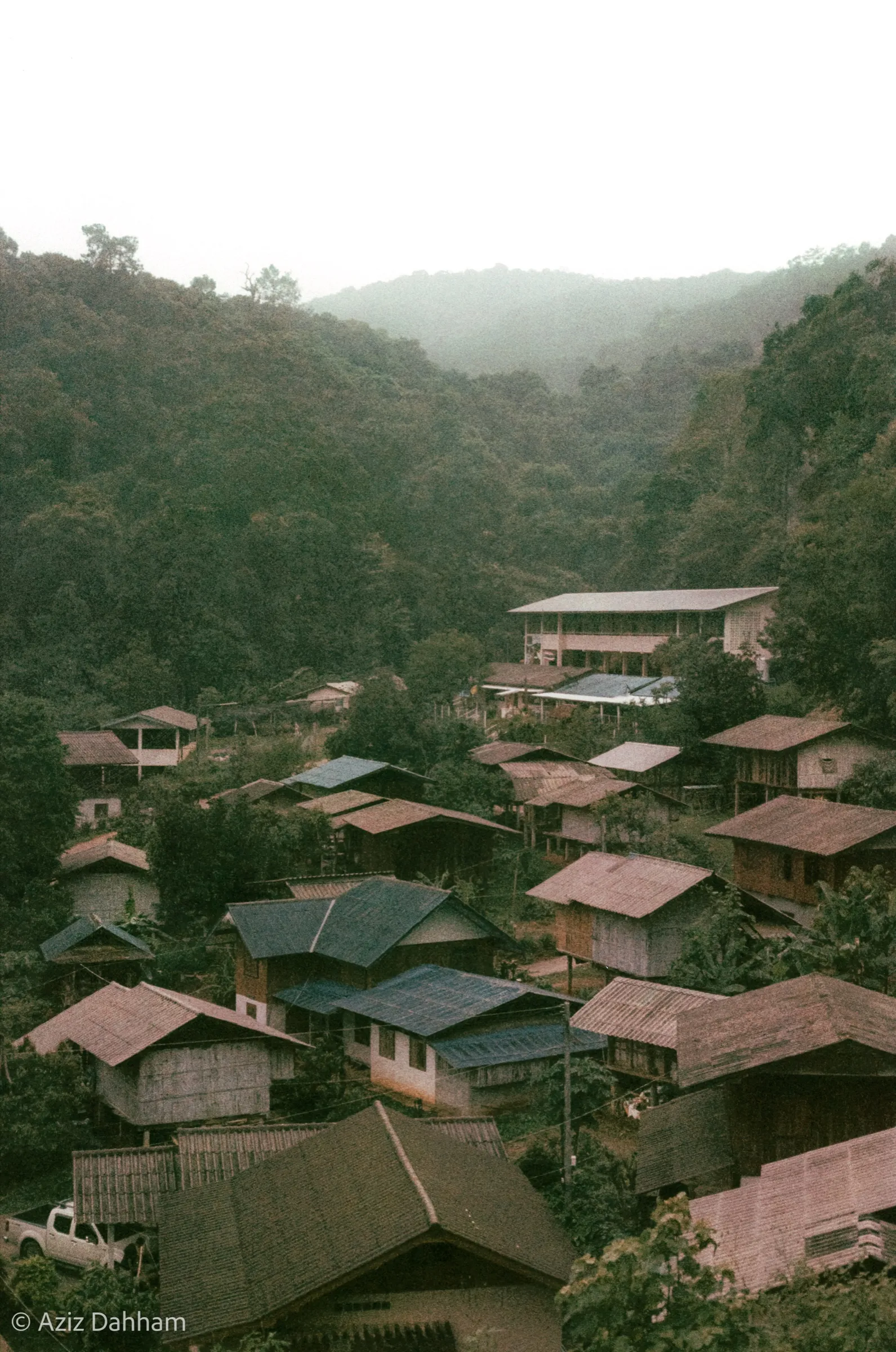 Tin roofs of a hill village, northern Thailand