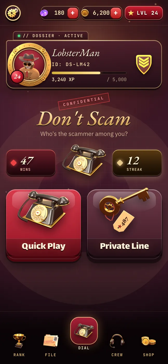 Don't Scam screen