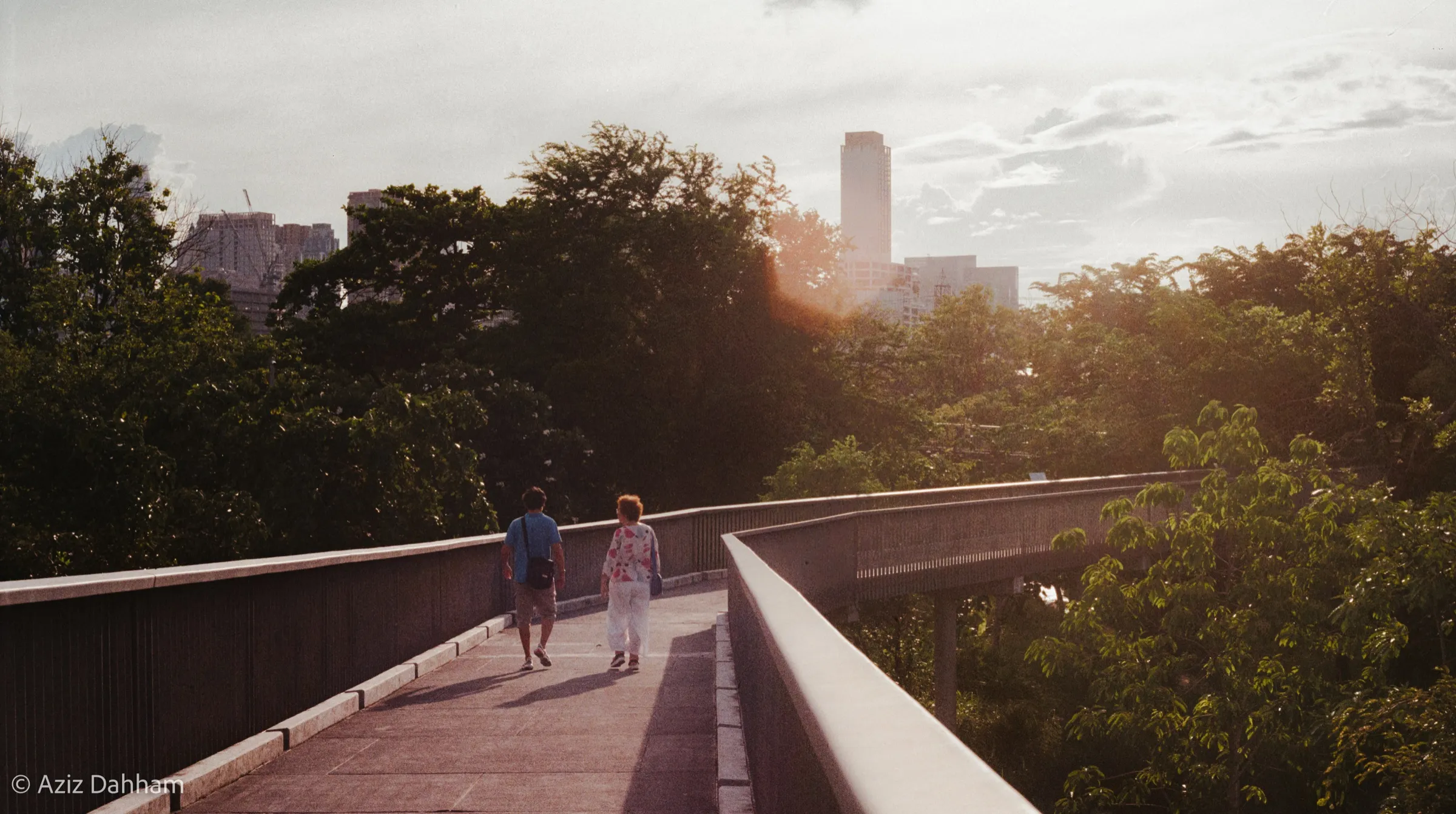 Evening walk on the skywalk, Bangkok