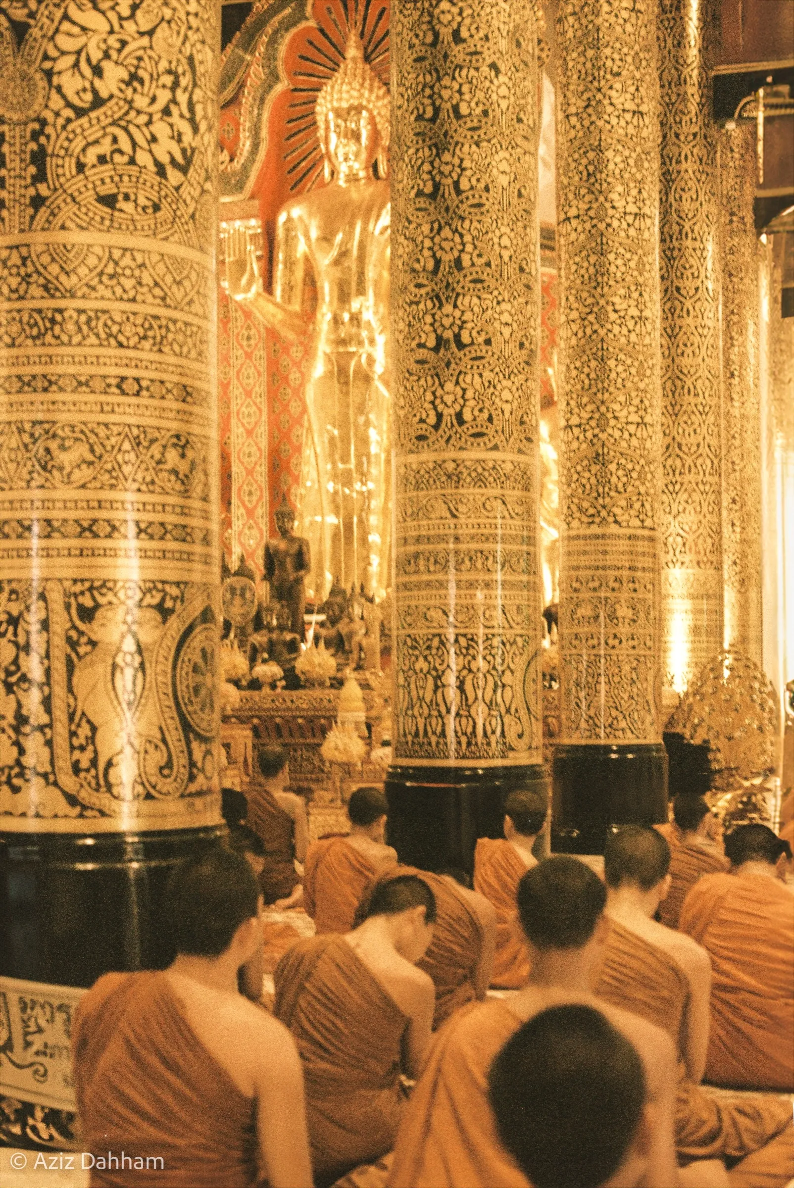 Monks at prayer, Thailand